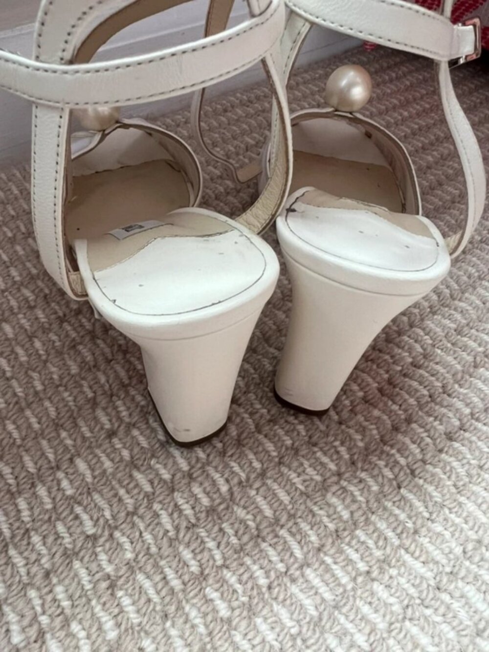 Jimmy Choo Sacora 85 Tulle & Leather Sandal, White - Picture 5 of 5